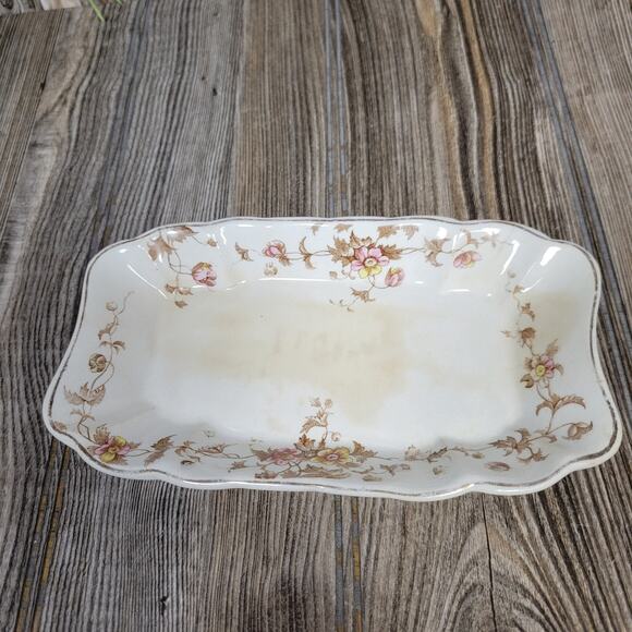 Antique Henry Alcock Gravy Boat Under Plate, Brown Transferware, Semi-Porcelain - Picture 4 of 5